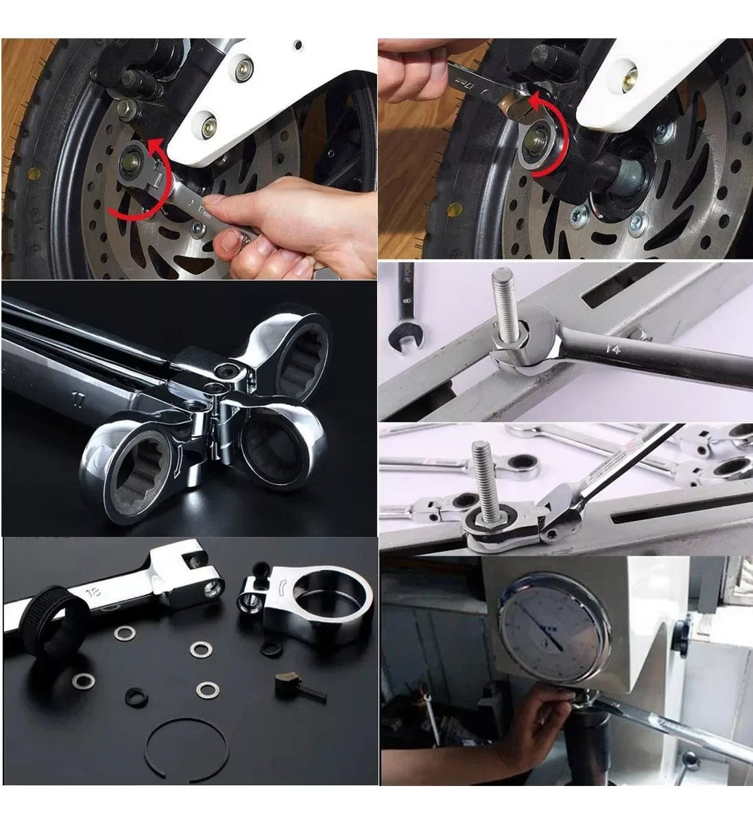 Flexible Head Ratchet Wrench Set With 72 Teeth Crv