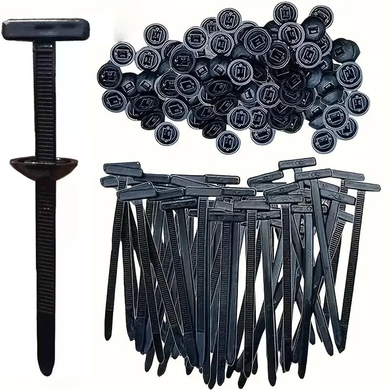 Upgraded Nylon Cable Ties, Self-Locking T Rivet Zip Ties Kit for Car Fender Trunk Bumper Repair, Home & Garage Automotive