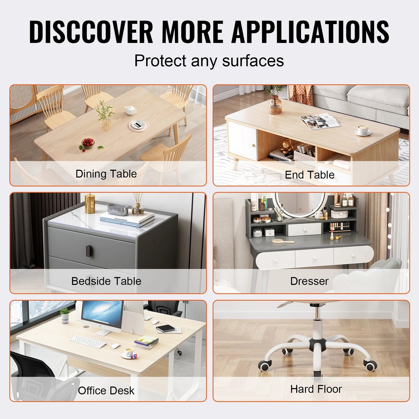 Clear Waterproof Pvc Tablecloth Protective Dining Cover
