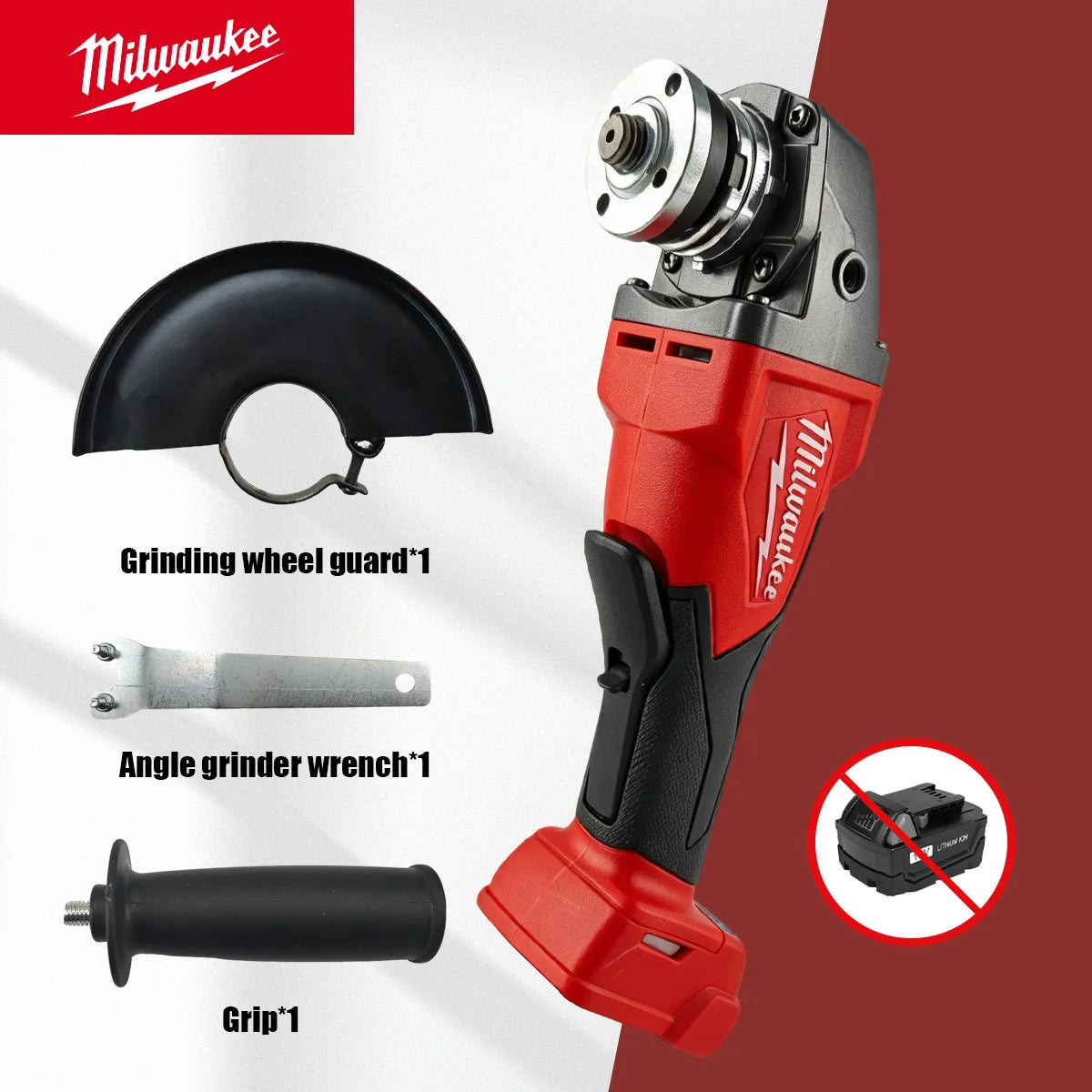 Milwaukee 8500RPM 3 Gears Adjustable Speed Angle Grinder 100mm 125mm Wheel Diameter Electric Polishing Cutting Grinding Tool