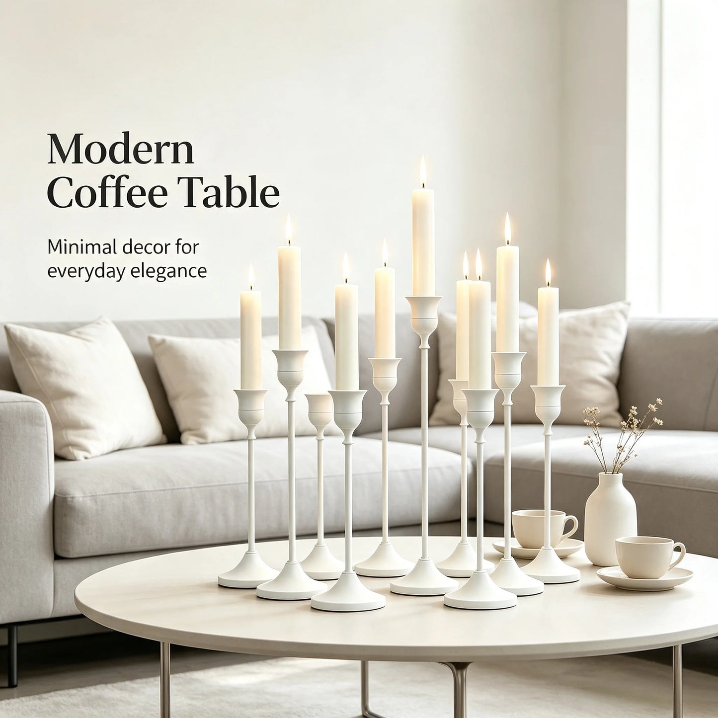Premium Gothic Metal Candle Stands Set Wedding Table Decor