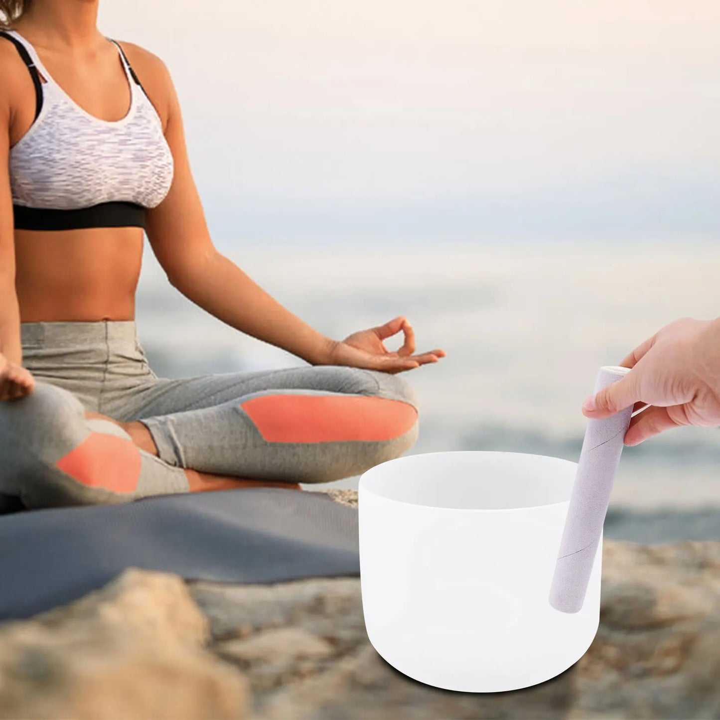 Quartz Singing Bowl for Sound Healing, 432Hz Meditation Bowl with Pure Tone for Chakra Balancing, Yoga & Stress Relief