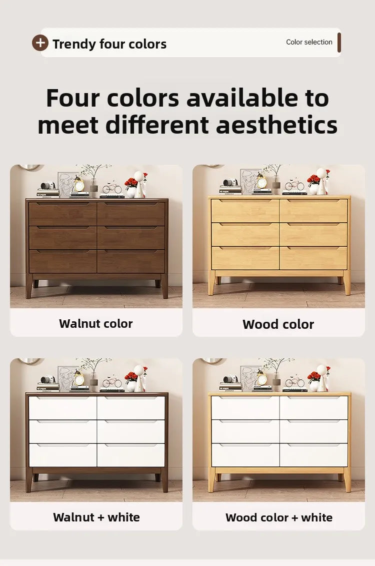 Wooden Chest of Drawers 5-Drawer & 6-Drawer Dresser Cabinet Bedroom Clothes Storage Organizer No Assembly Living Room Furniture