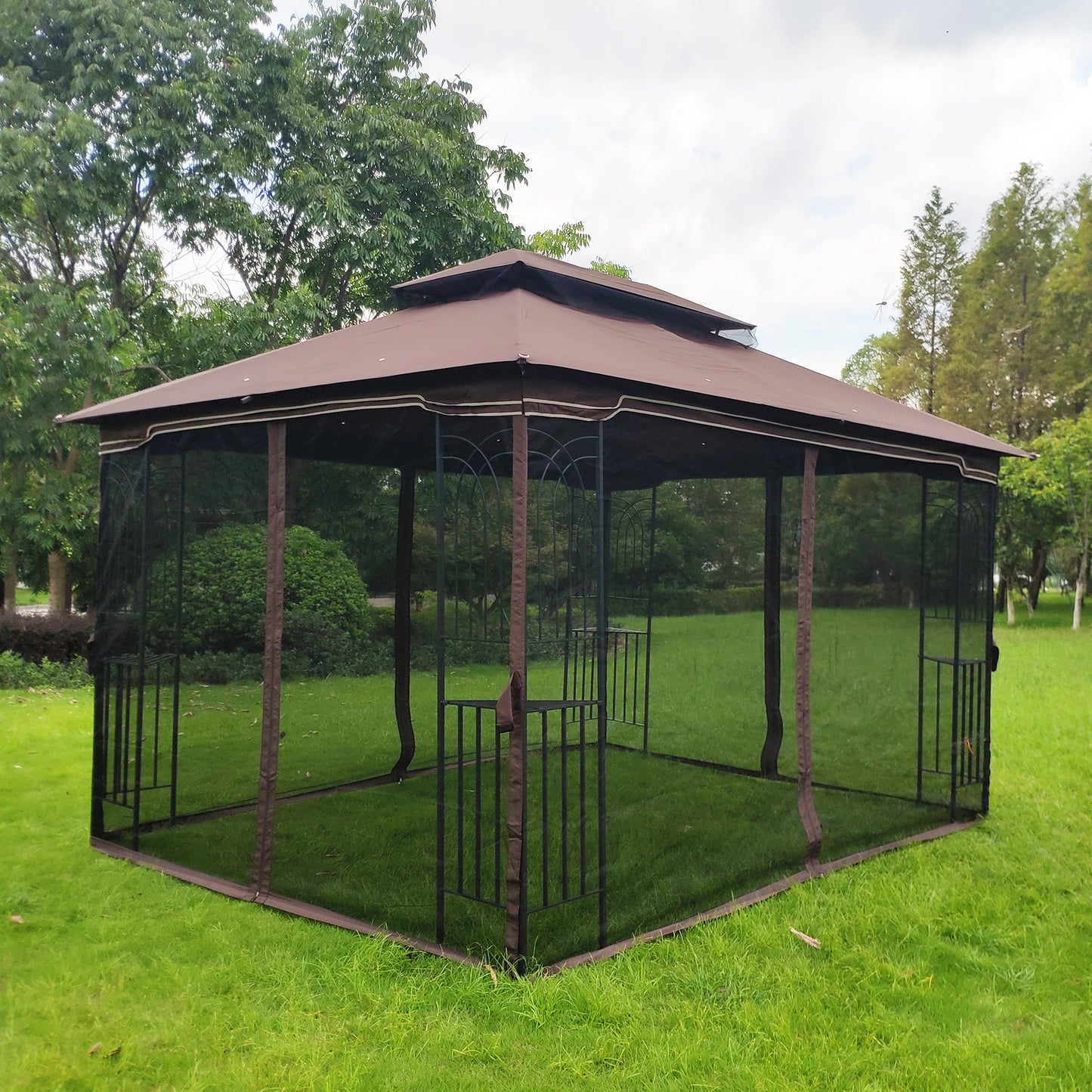 Outdoor Patio Gazebo Canopy Tent With Mosquito Net