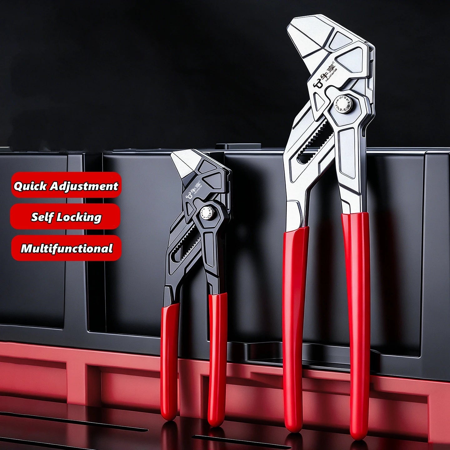Adjustable Pipe Pliers Quick Adjust Water Pump Wrench Self Locking Plumbing Tool for Household DIY Faucet Manual Clamping
