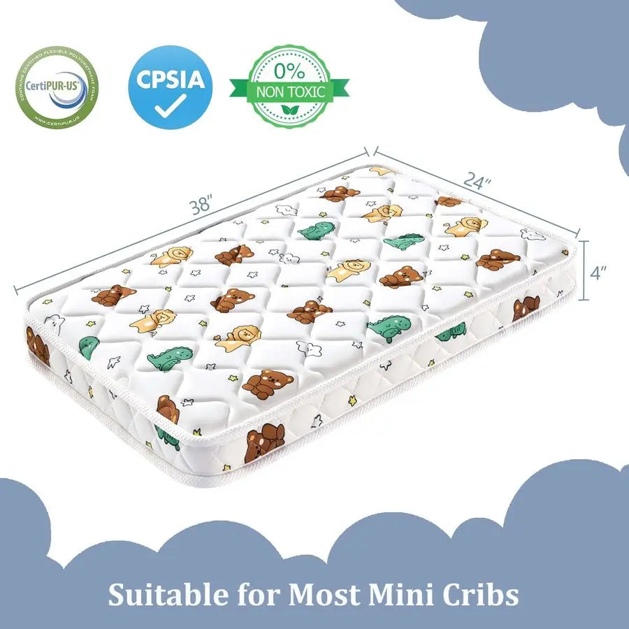 Dual Sided Foam Crib Mattress With Breathable Fabric