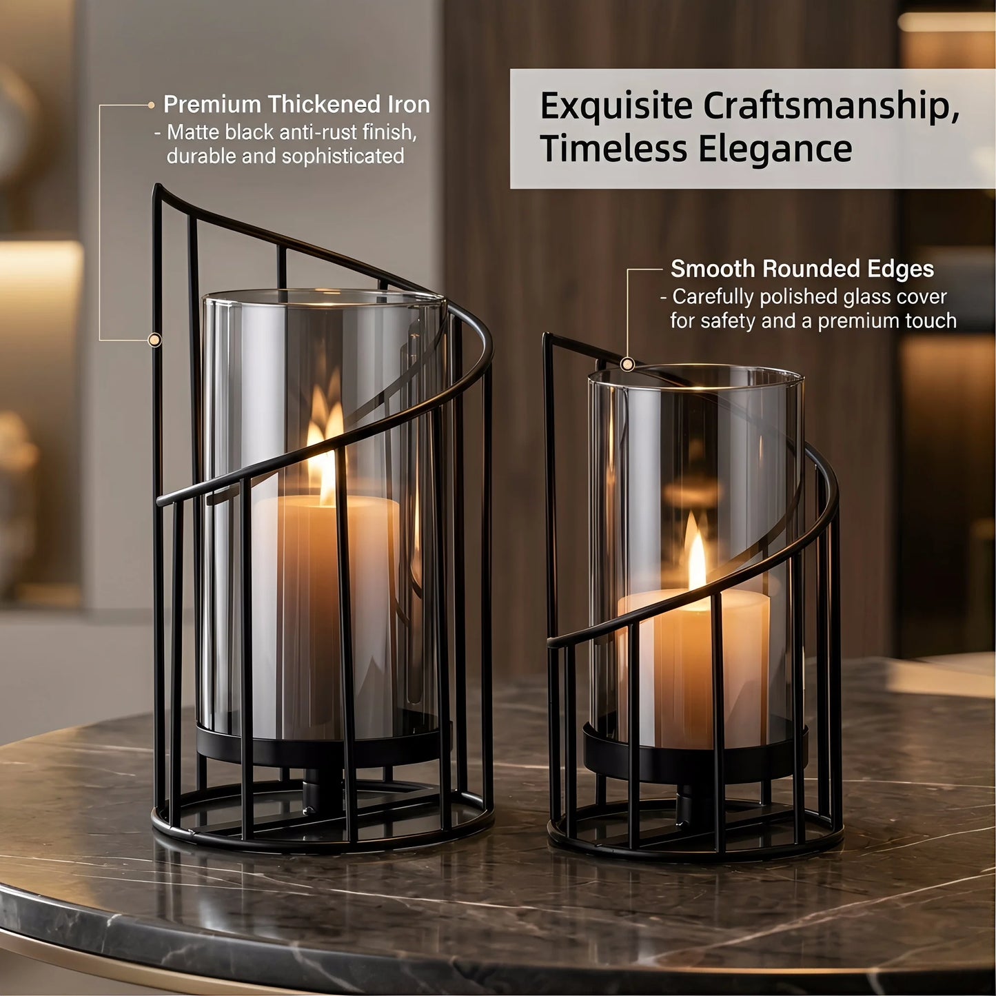 Stunning Spiral Glass Hurricane Candle Holder For Wedding Centerpieces