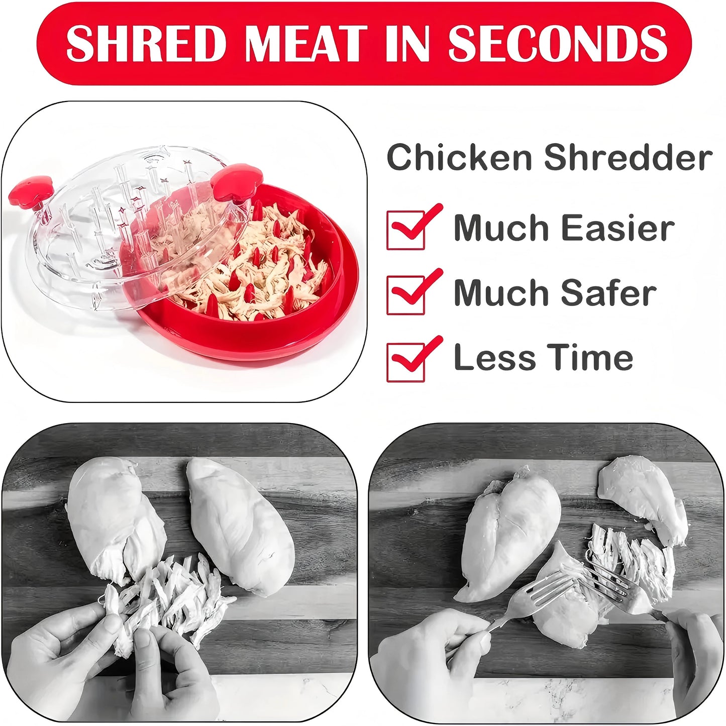 Chicken Shredder Tool, Visible Meat Shredder Twist Chopper