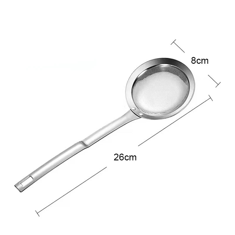 Stainless Steel Filter Oil Spoon Soup Fat Oil Separator Ladles Skimmer Spoon Long Handle Soup Colander Tools Kitchen Accessories
