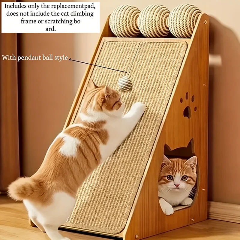 Standing Sisal Cat Scratcher With Hanging Ball Furniture Protector