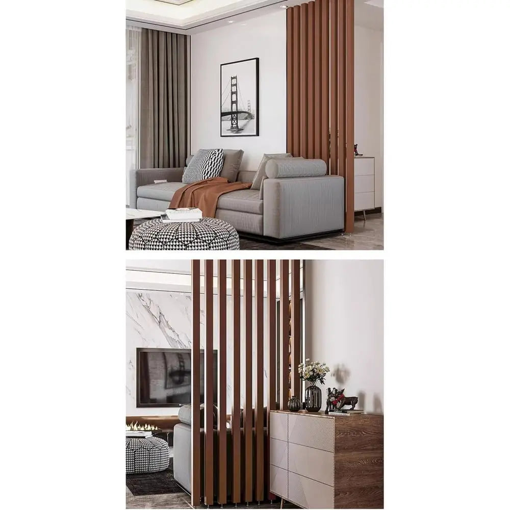 Floor-to-Ceiling Wooden Slat Room Dividers - 2 to 8 Feet Tall, Modern Design for Living Spaces and Offices