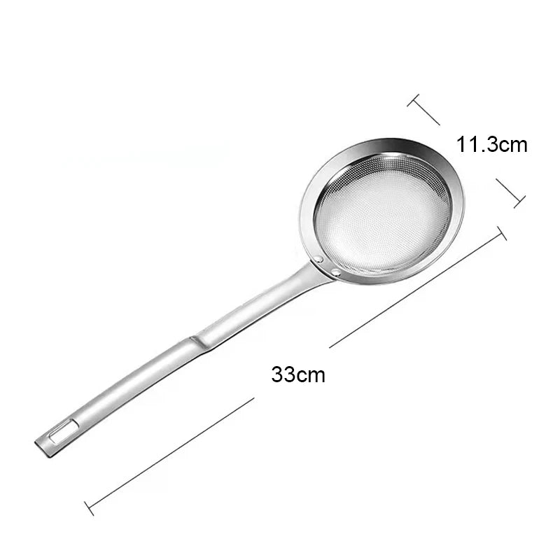Stainless Steel Filter Oil Spoon Soup Fat Oil Separator Ladles Skimmer Spoon Long Handle Soup Colander Tools Kitchen Accessories