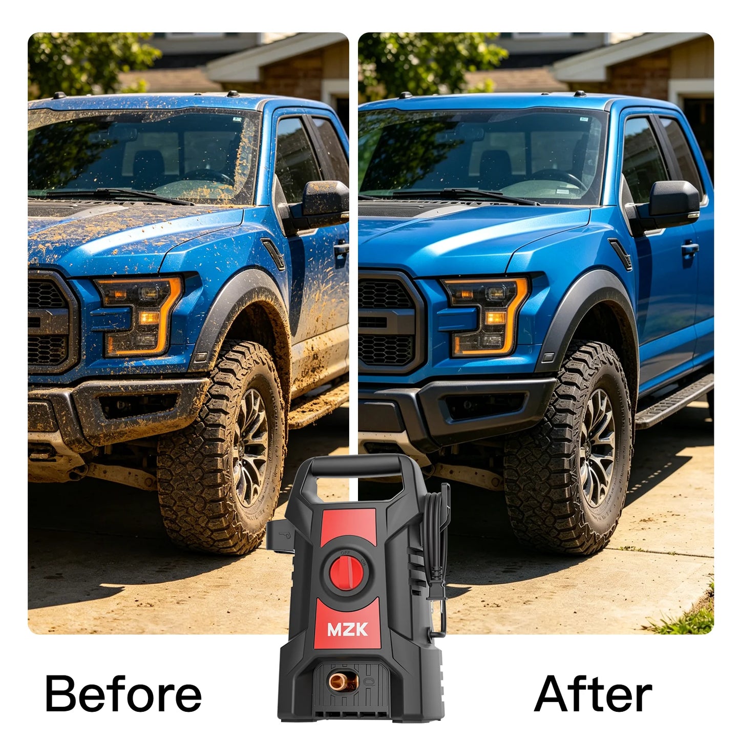 5000PSI Electric Pressure Washer With 17FT Hose Foam Cannon 3.2 GPM Power Washer For Cars, Fences, Patios Metal Construction, US Plug, Ideal For Fence Cleaning Outdoor Use