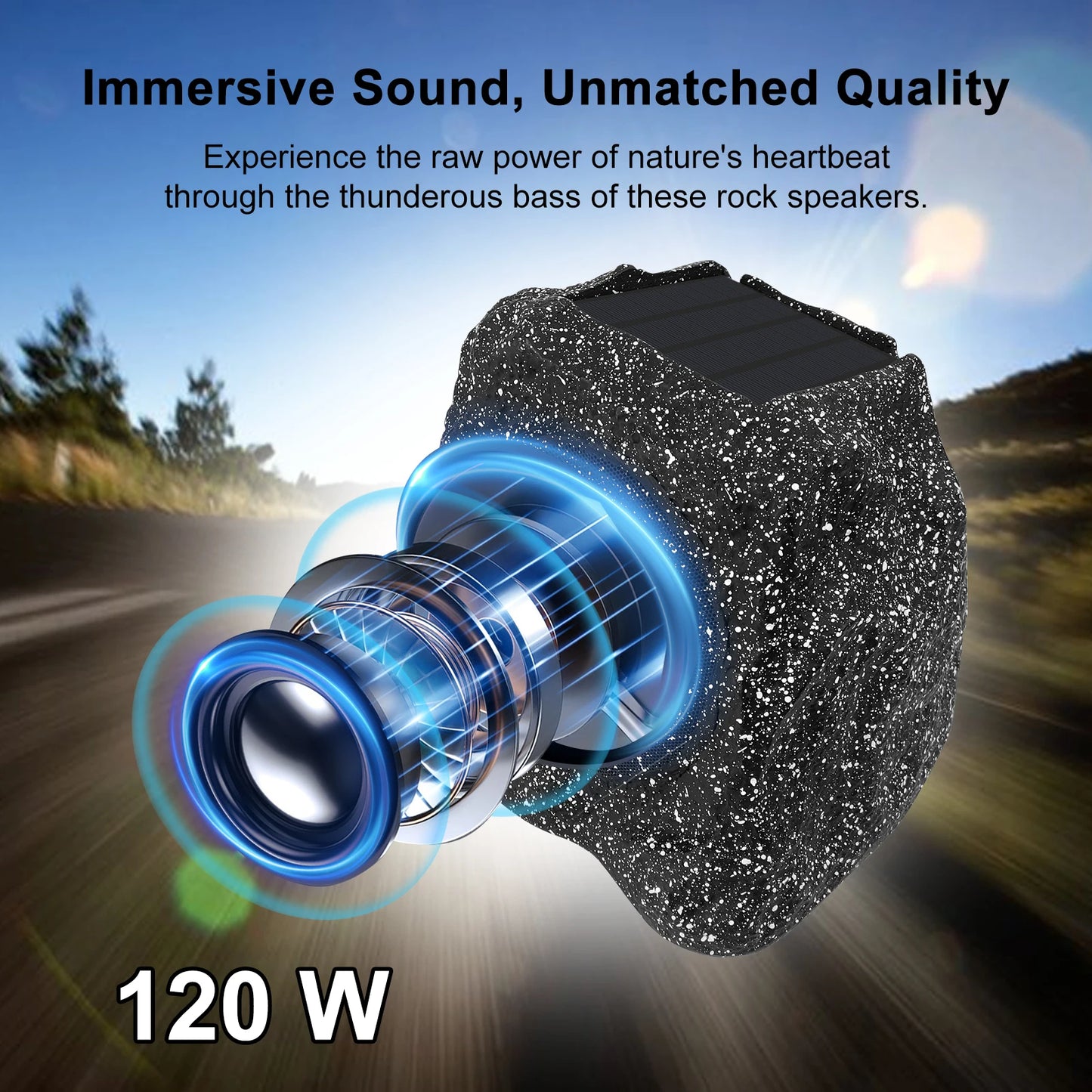 Herdio Outdoor Bluetooth Speaker IPX7 Waterproof Solar Powered