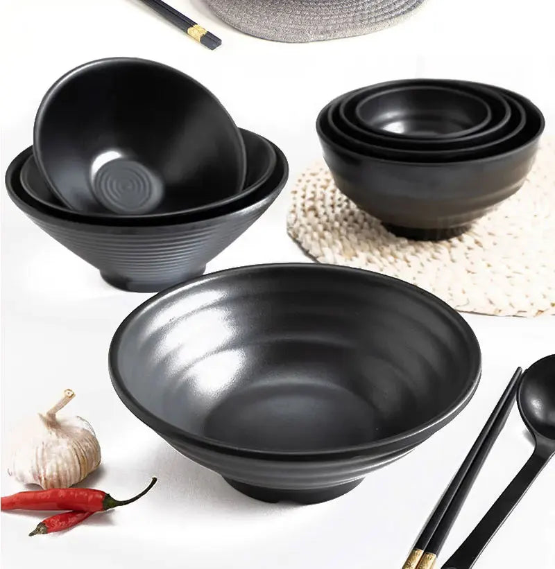 Frosted Melamine Ramen Bowl Imitation Porcelain Large Noodle High Temperature Resistance Bowl Salad Soup Bowl Fast FoodTableware