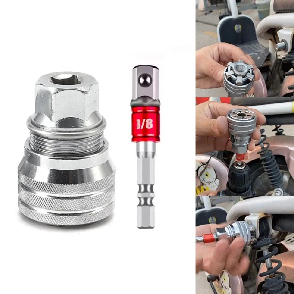 1/2PCS Universal Wrench Sleeve Converter Fits for Standard 3/8-10 To 19mm Super Socket Multifunctional Drive Wrench Tool