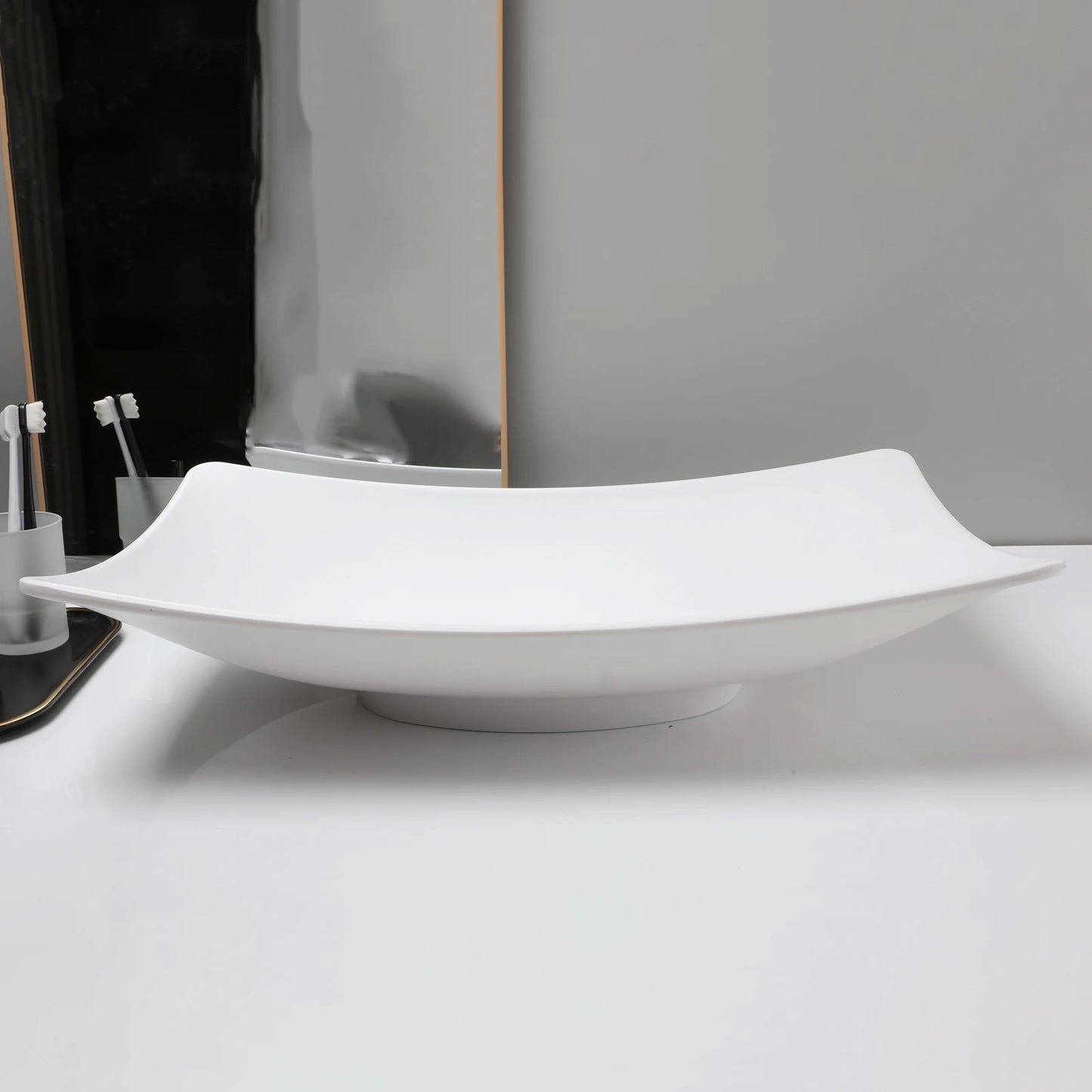 ZAPPO Vessel Sink With Drain Stone Resin Washbasin