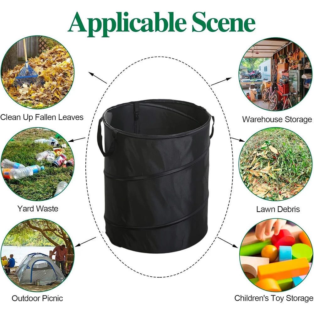 1pc Outdoor Portable Camping Folding Trash Can Pop-upTrash Can Camping Trash Can Gardening Garden Garbage Bag Garden Leaf Buck