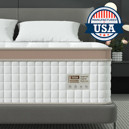 BedStory Luxury Hybrid Mattress Gel Memory Foam Pocket Springs