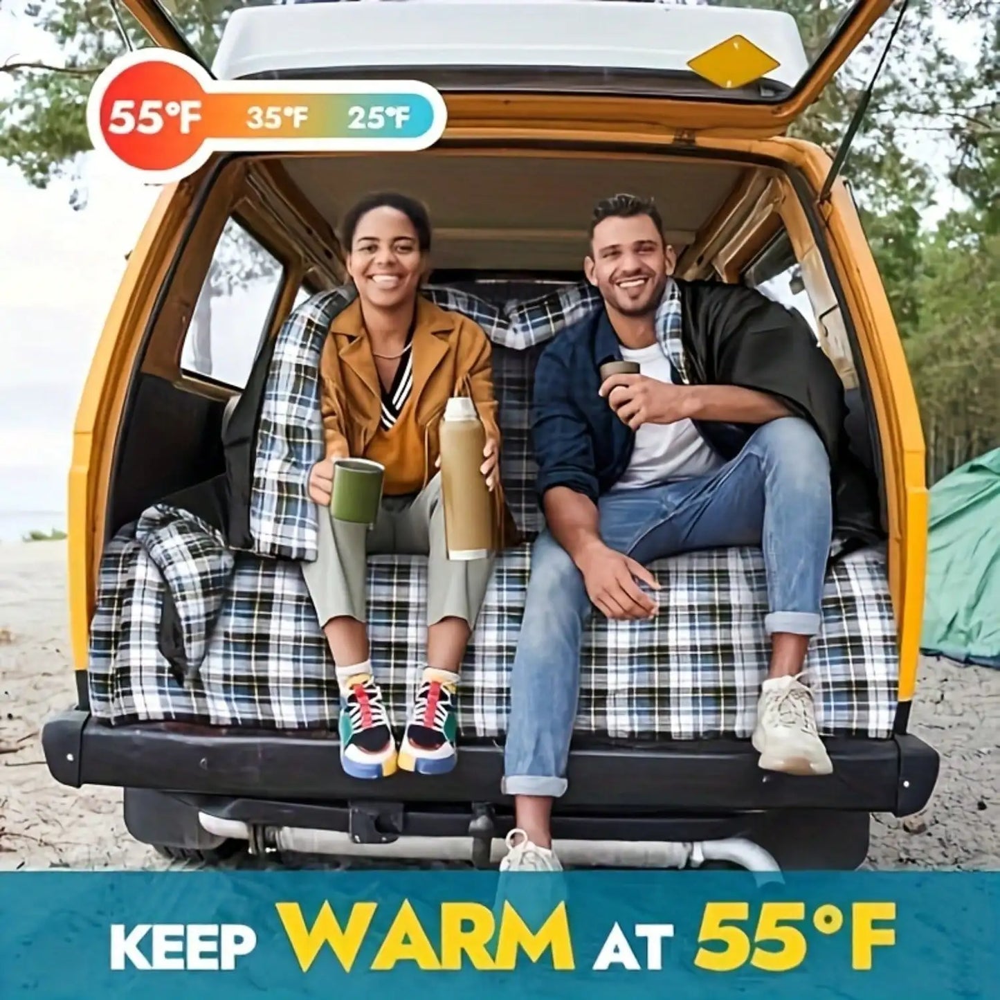 [Camping Sleeping Bag] Double Sleeping Bag For Adults With 2 Pillows 2 Person Sleeping Bags Camping XXL Queen Size Two Person Sleeping Bag For Cold Weather