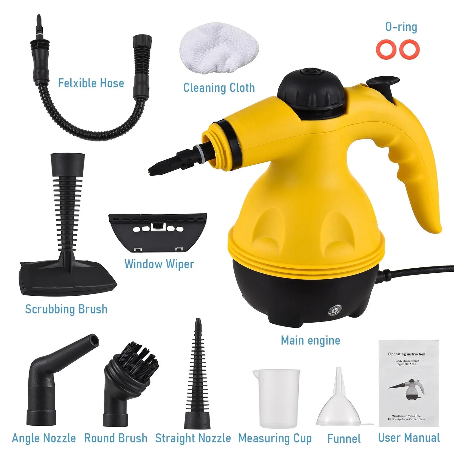 High Temperature Steam Cleaning Machine for Kitchen/Car Grease/Oil Dirt Remover Handheld Steam Cleaner Car Cleaning Tools