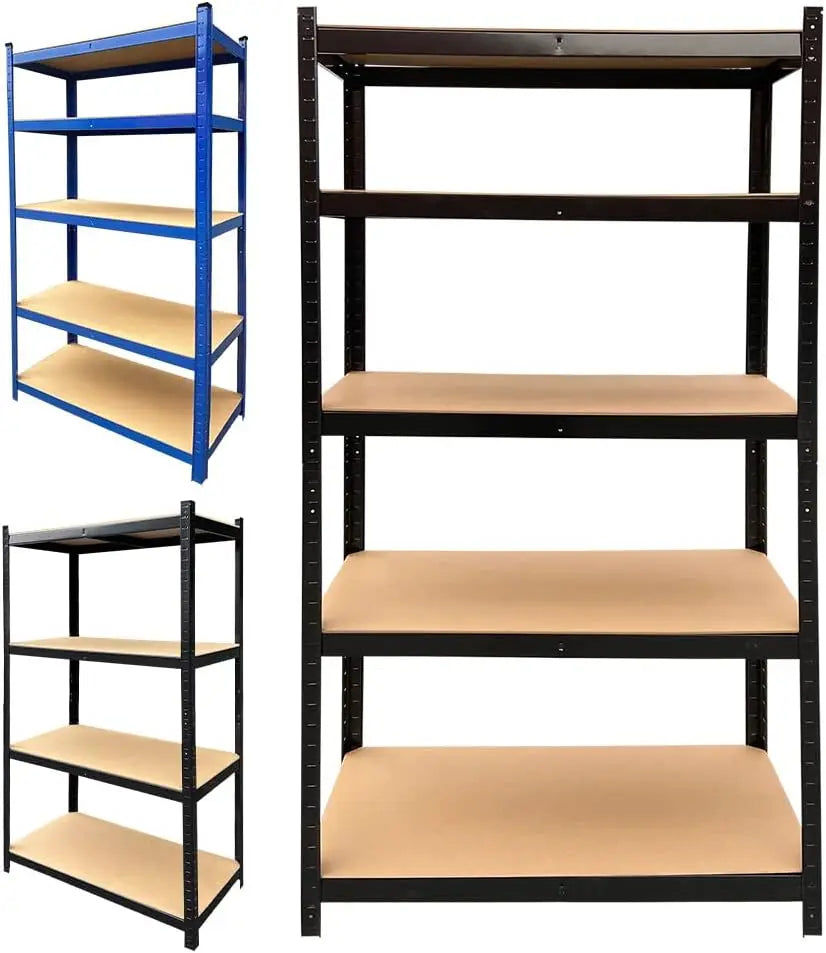 5 Tier Garage Shelf Unit Metal Shelves Storage Boltless Rack Workshop Adjustable for Warehouse Home Office and Pantry