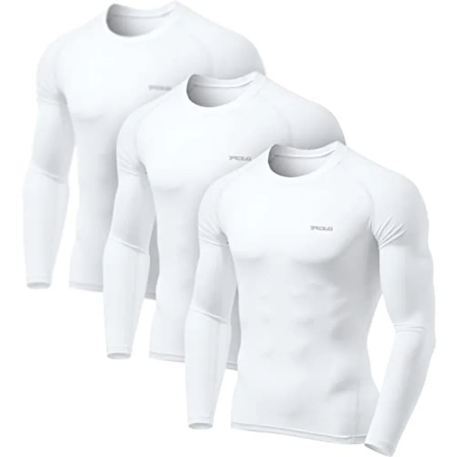 TSLA Men's UPF 50+ Compression Shirts Cool Dry Long Sleeve Athletic Tops Sports Baselayer Workout Shirt