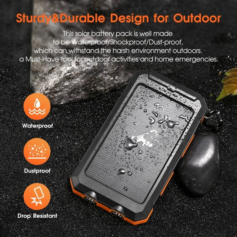 Premium Solar Power Bank Solar Charger Dual USB Ports