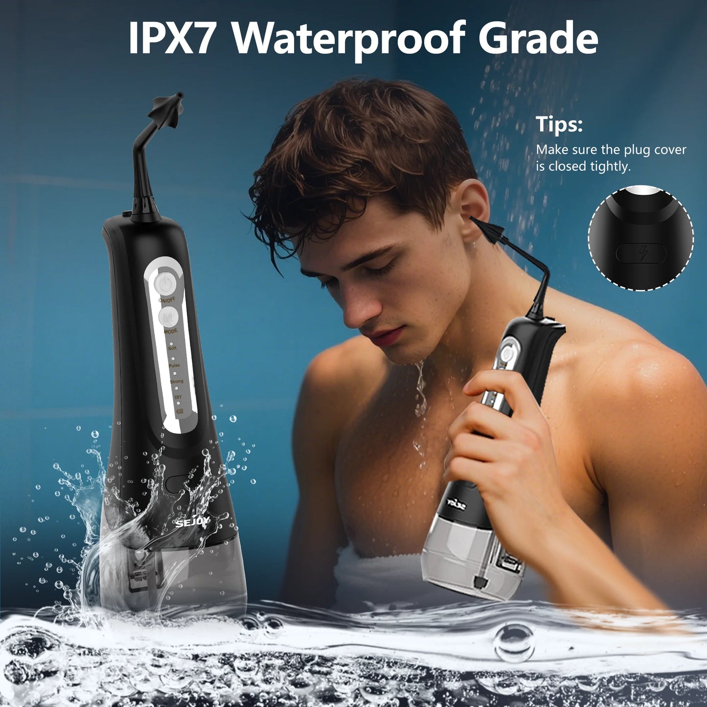 Ear Wax Removal Tool, Electric Ear Irrigation Flushing System, Water Powered with 4 Pressure Modes,8 Reusable Replacement Tips