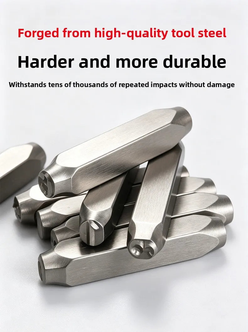Factory Direct Letter Steel Stamp Set Hardened Industrial Number & Letter Punch Dies