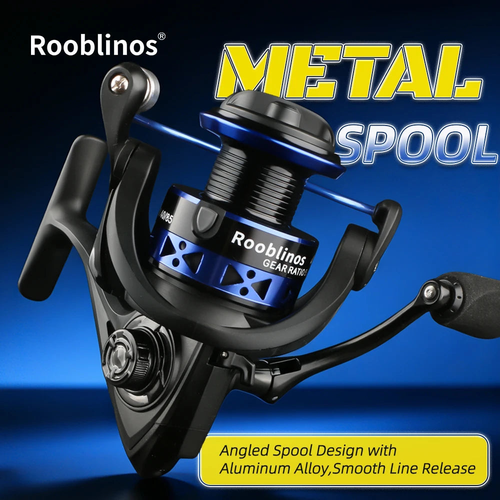 ROOBLINOS EASTING Spinning Reel Metal Spool 5.2:1 Gear Ratio 12BB Saltwater Freshwater Fishing Reel