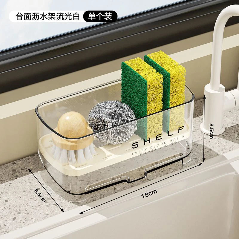 Kitchen Sponge Holder Sink Drain Rack Soap Drainer Sink Cleaning Tools Storage Rack Shelf Organizer bathroom Storage Accessories