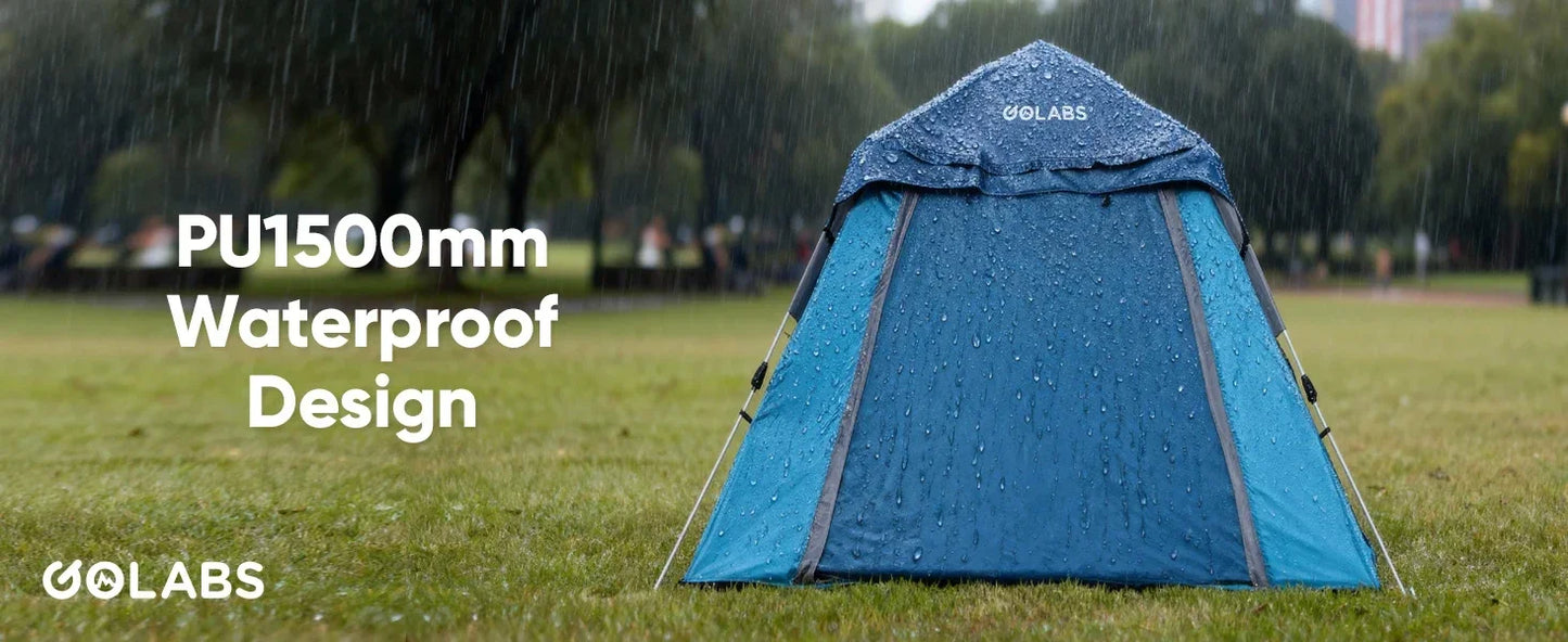 Pop Up Camping Tent for 2/3/4 Person, 1-Min Setup by Pre-Attached Pole, 4 Side Mesh& Door for View/Airflow, CT2 Instant Canopy Tent with PU1500mm Waterproof, for Outdoor/Camping/Music Festivals