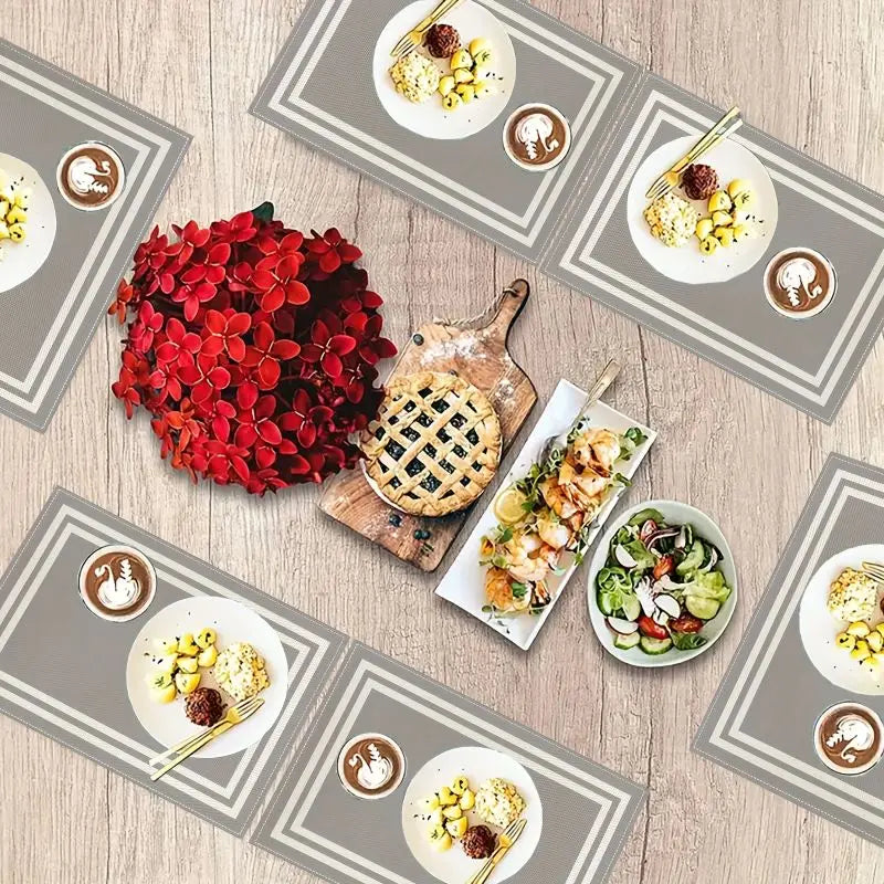 Light Luxury Geometric Table Runner Placemats Set Waterproof