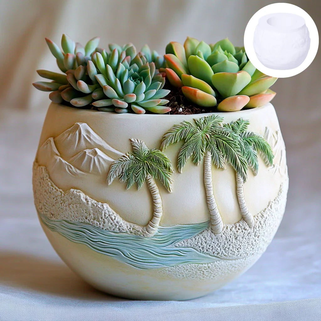 Witch Magic House Relief Pumpkin Succulent Plant Flower Pot Resin Mold  House Relief Storage Box Castle Candle Cup Gypsum Molds