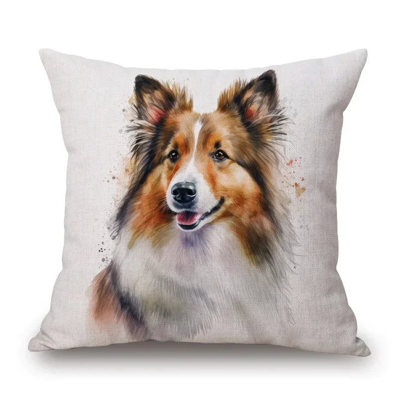 Dog Breed Collage Poster Art Cushion Cover Pillow Case