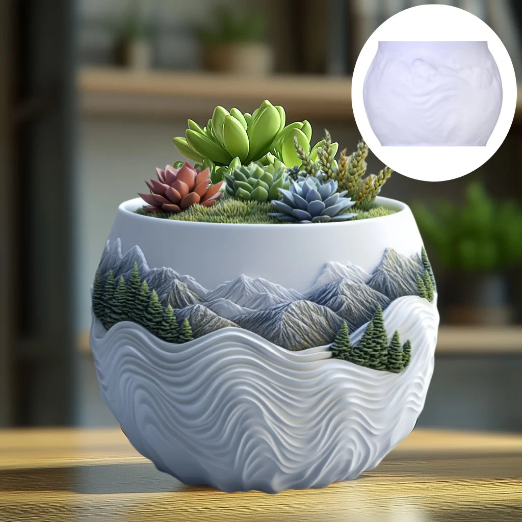 Witch Magic House Relief Pumpkin Succulent Plant Flower Pot Resin Mold  House Relief Storage Box Castle Candle Cup Gypsum Molds