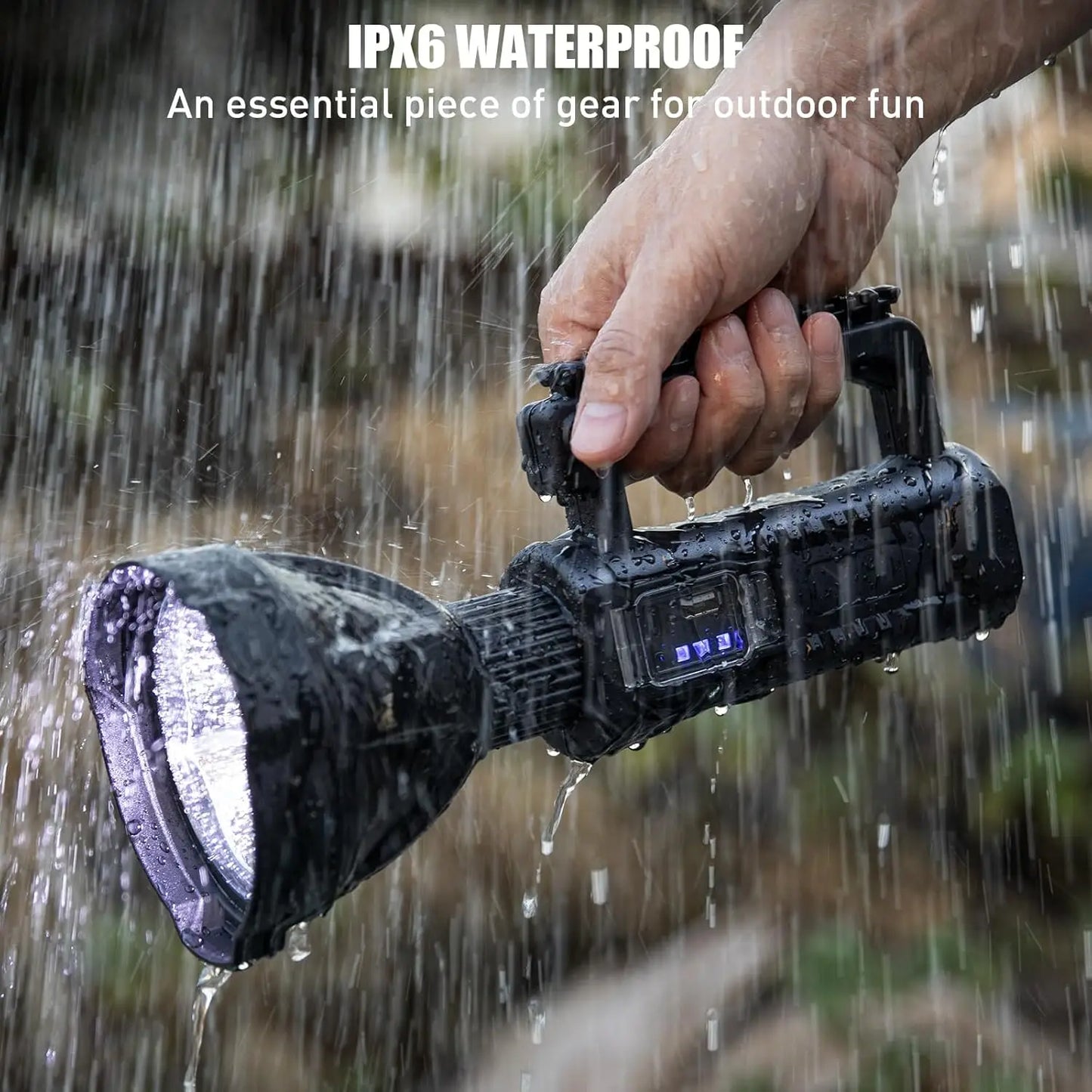 Portable Powerful LED Flashlight Mountable Bracket Handheld Searchlight USB Rechargeable Spotlight Waterproof Torch Light