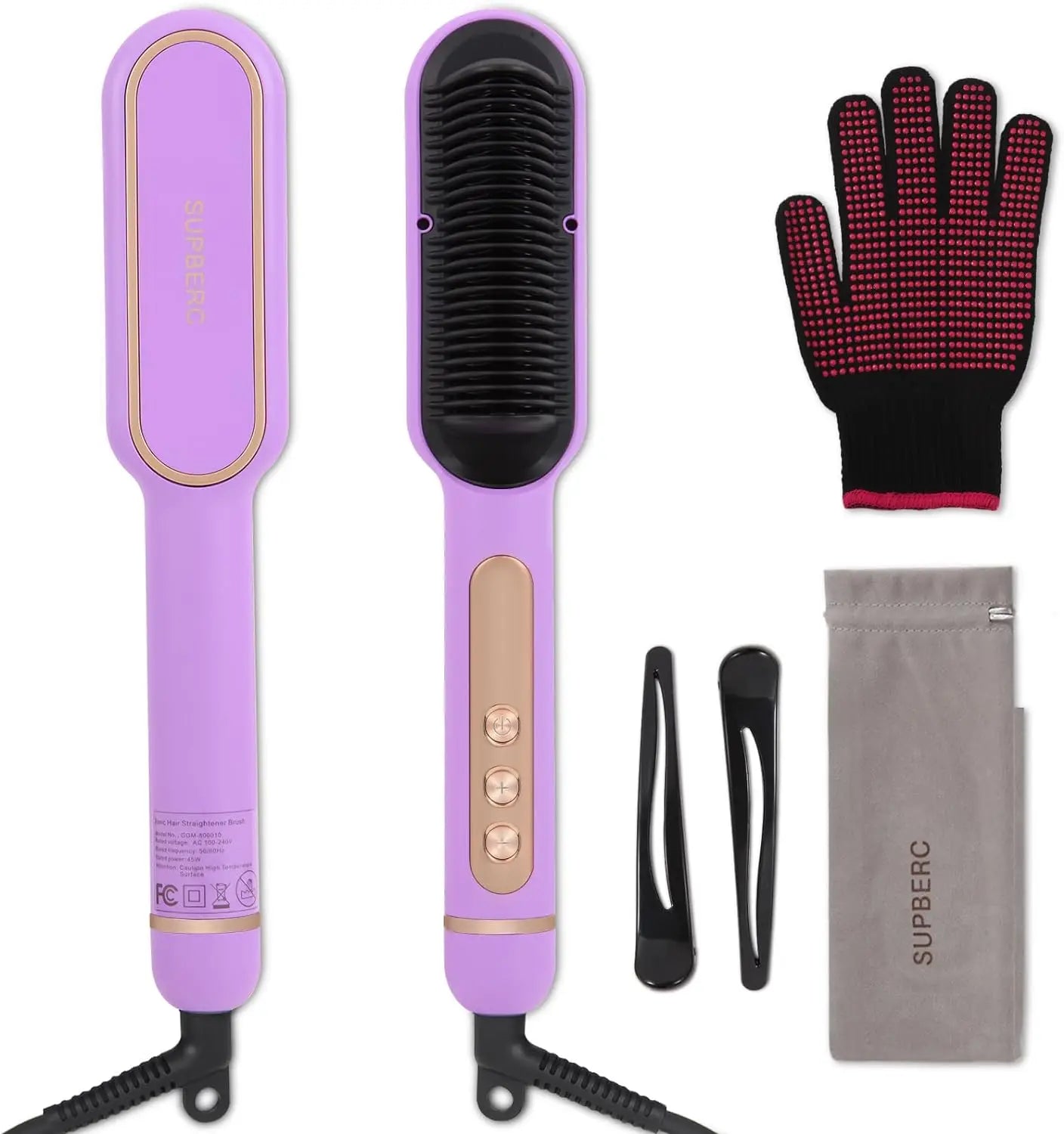 Negative Ionic Hair Straightener Brush Auto Shut Off