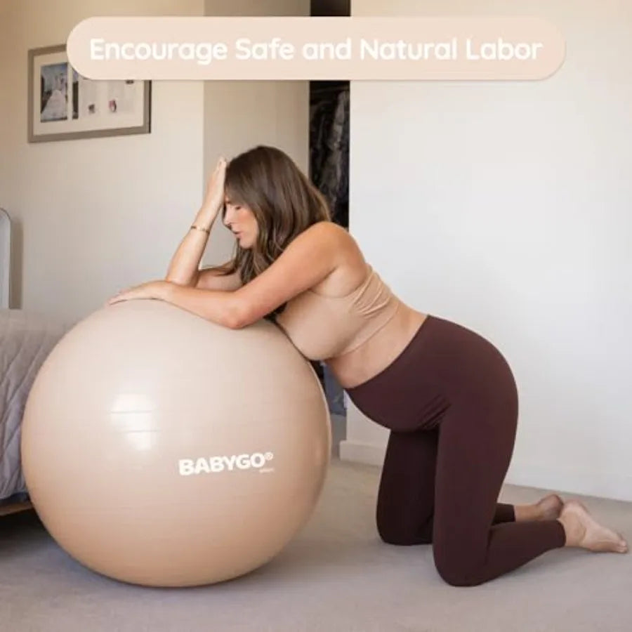 BABYGO Birthing Ball - Pregnancy Yoga Labor Exercise Ball Book Set Trimester Targeting Maternity Physio Birth Recovery Plan Inc