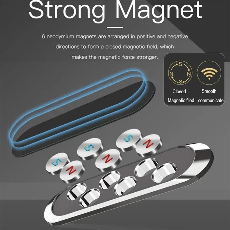 Mini Car Magnetic Phone Holder Stand Portable Universal Bracket Navigation Air Vent Mount for iPhone 16 -12 Samsung S25 Xiaomi