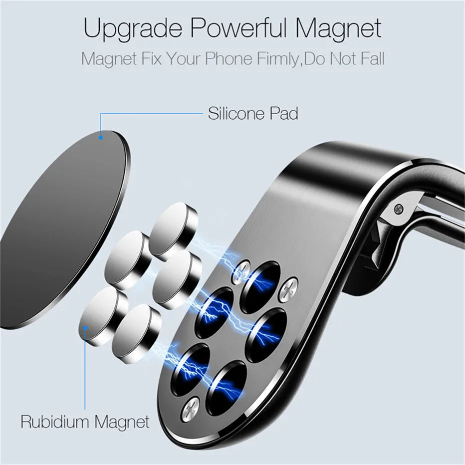 Magnetic Car Phone Holder Air Vent Clip Mount 360 Rotation Mobile Bracket GPS Cell Phone Stand in Car For IPhone Samsung Huawei