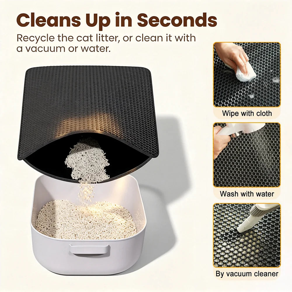 Durable Double Layer Non Slip Waterproof Cat Litter Mat