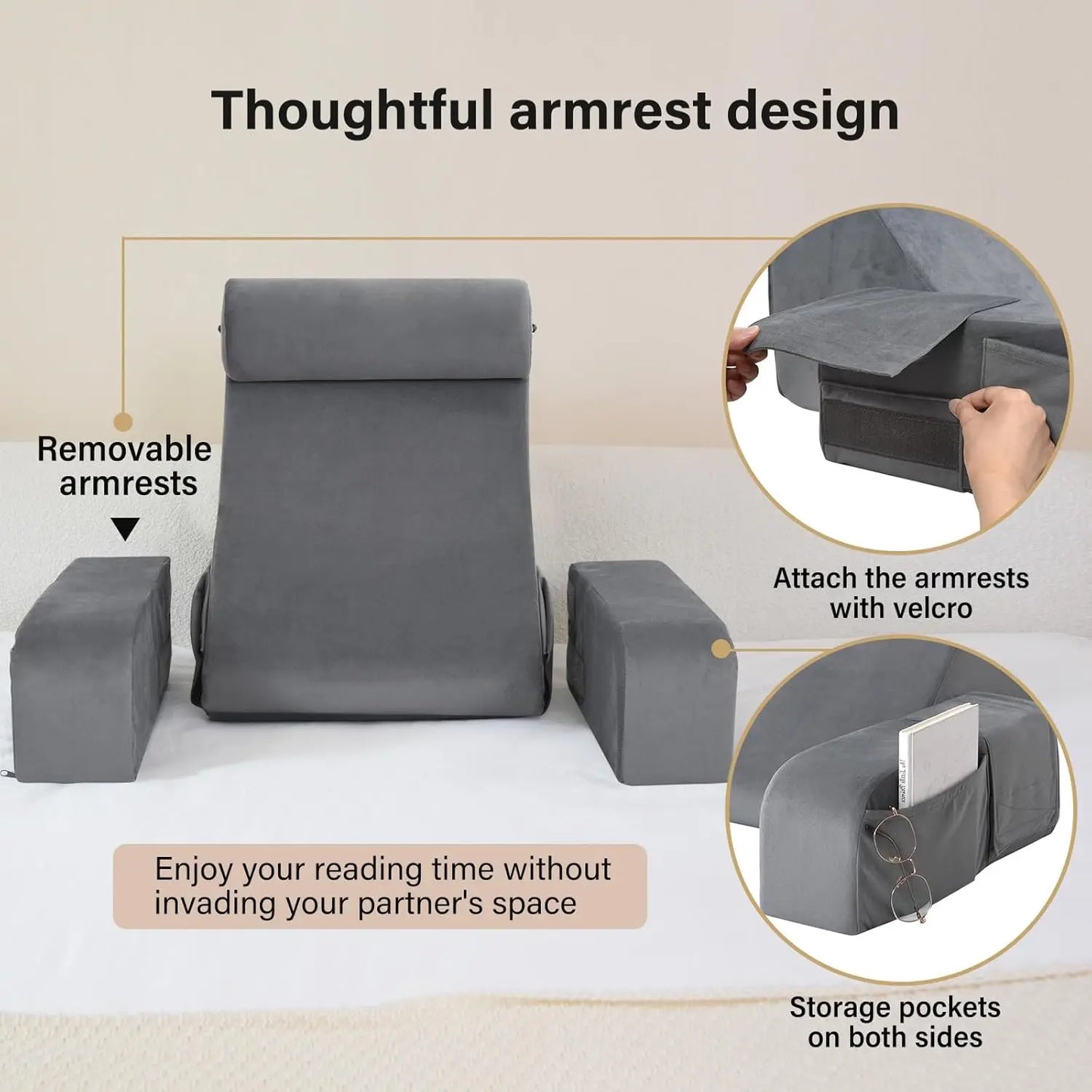 Bedrest Back Pillow For Reading And TV Watching Comfort