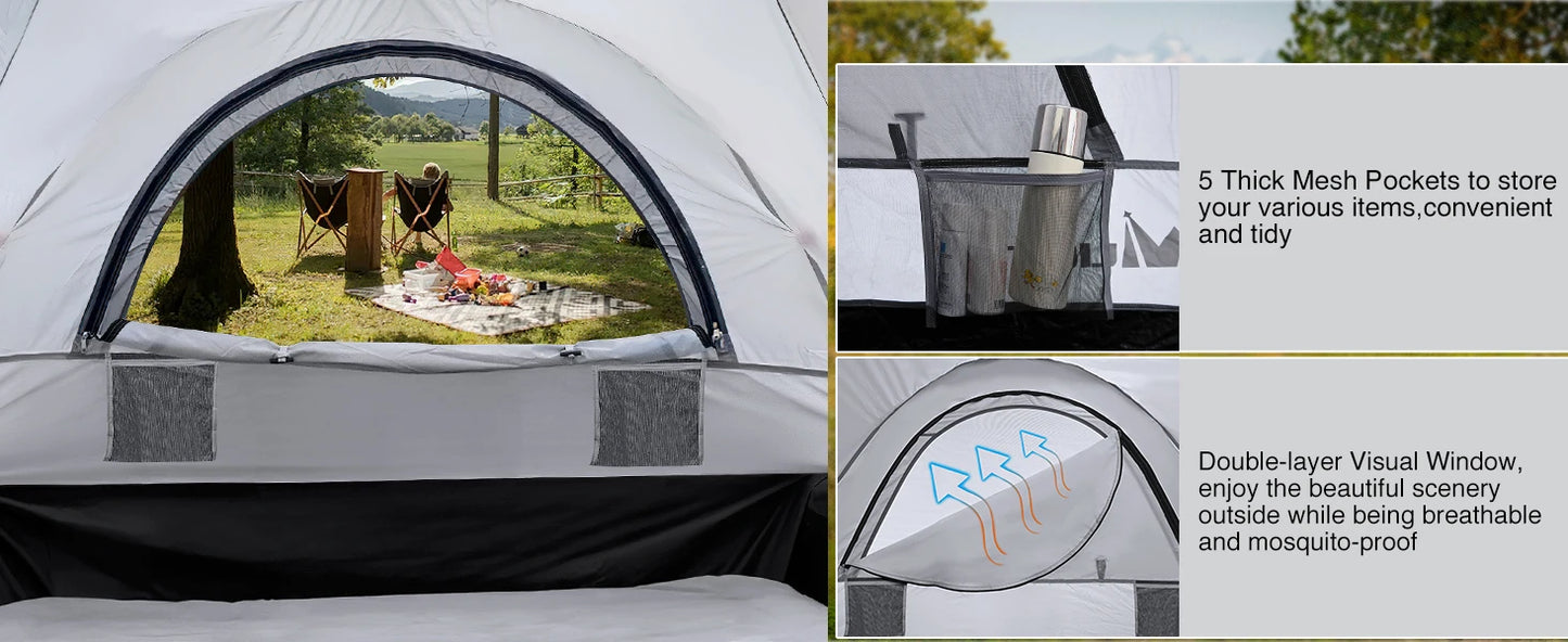 Nilight Truck Bed Tent 8-8.5FT Pickup Tent 2 Person Waterproof  PU2000mm Double Layer for Full Size Truck Camping Outdoor Travel