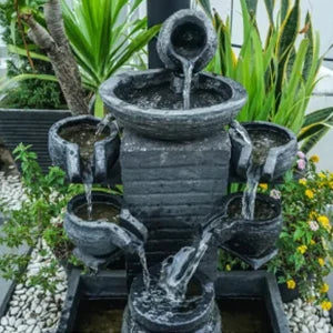 Solar Fountain Pump Panel Powered Water Kits Aquarium Pond Lawn Low Noise Outdoor Bird Bath Garden Decor with 6Nozzles