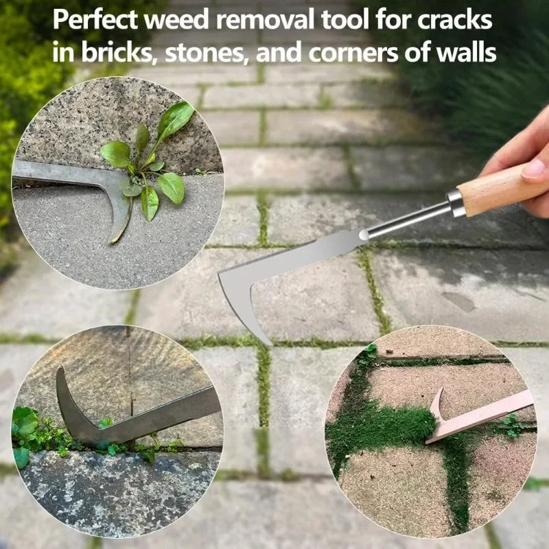 Stainless Steel Gap Weeding Tool L-shaped Garden Weeding Tool Weeding Puller Manual Weeding Tools for Road Cracks and Gardens