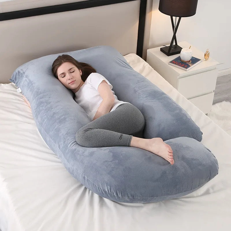 Pregnancy Pillow G Type Maternity Side Sleeper Pillow Waist Belly Support Pillow Removable Cover for Pregnant Women