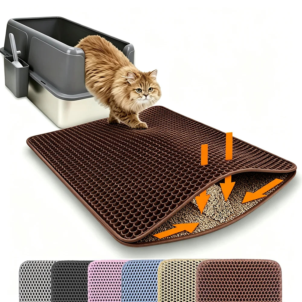 Durable Double Layer Non Slip Waterproof Cat Litter Mat