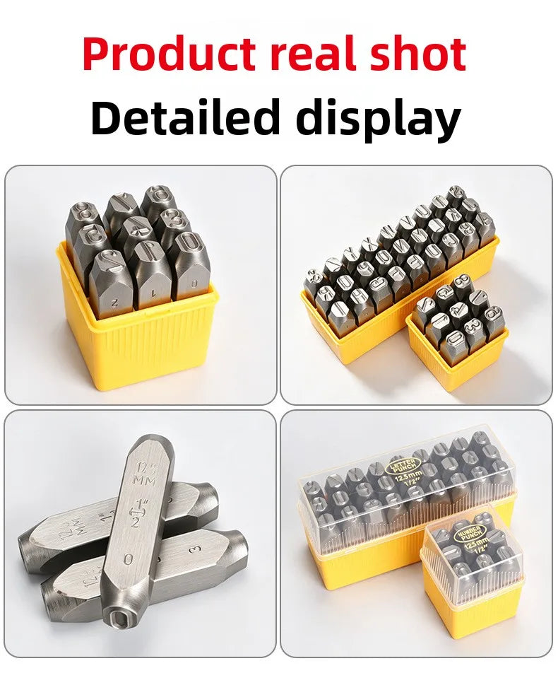 Factory Direct Letter Steel Stamp Set Hardened Industrial Number & Letter Punch Dies